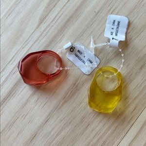 Red and Yellow Acrylic Rings Bundle
